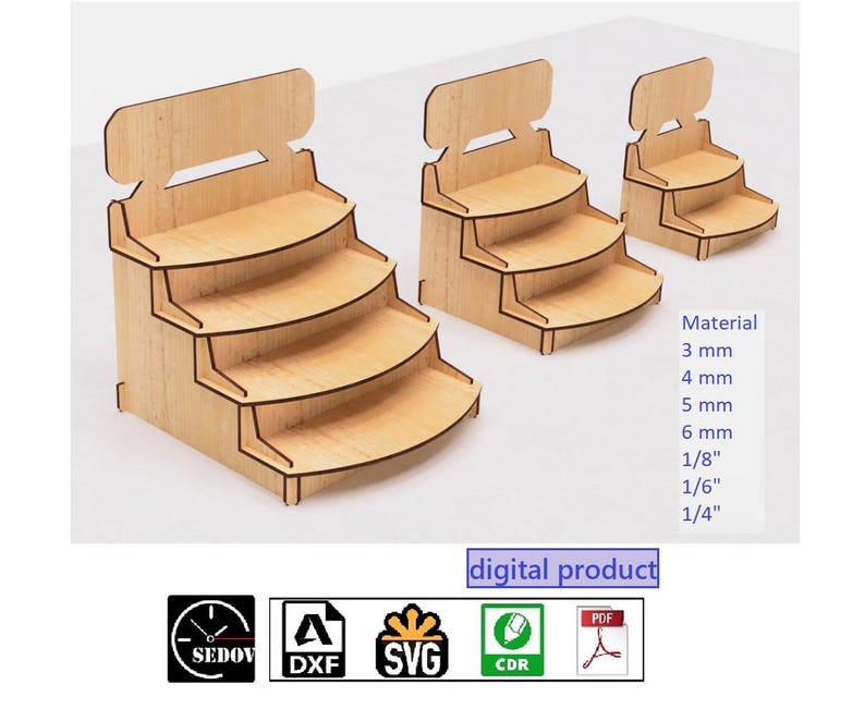 It's a laser cutting template. The photo shows how a ready-made retail shelf with a logo made of plywood can look like, in 3 different sizes.