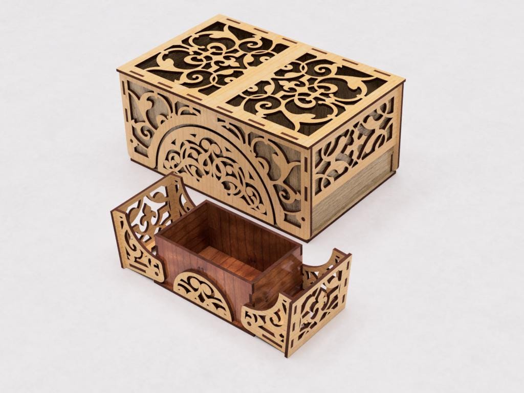 Laser Cut Gift Box 2 Sizes - Ring Gift Box - Jewelry Box With Lid ...