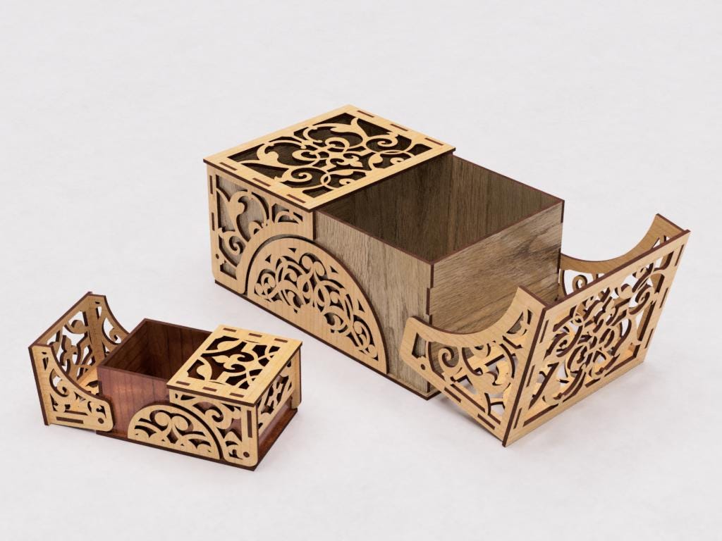 Laser Cut Gift Box 2 Sizes - Ring Gift Box - Jewelry Box With Lid ...