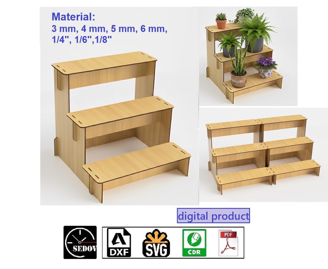 Laser Cut Retail Display Shelf Step Design, Compact Retail Riser ...