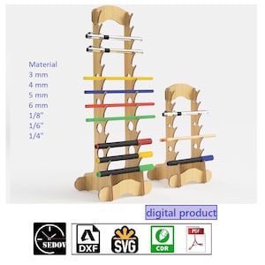 Espositore per organizer per penne con taglio laser, vetrina di 2 dimensioni, portapenne, scaffale per vendita matite, vendita di matite con punta in feltro, fai da te in formato svg cdr pdf dxf