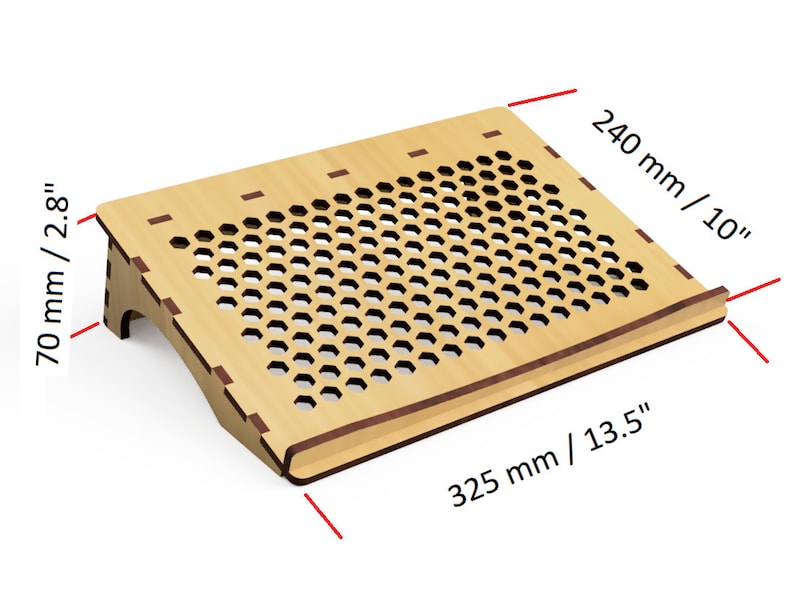 Laser Cut Laptop Stand With Ventilation Holes Ergonomic and Convenient