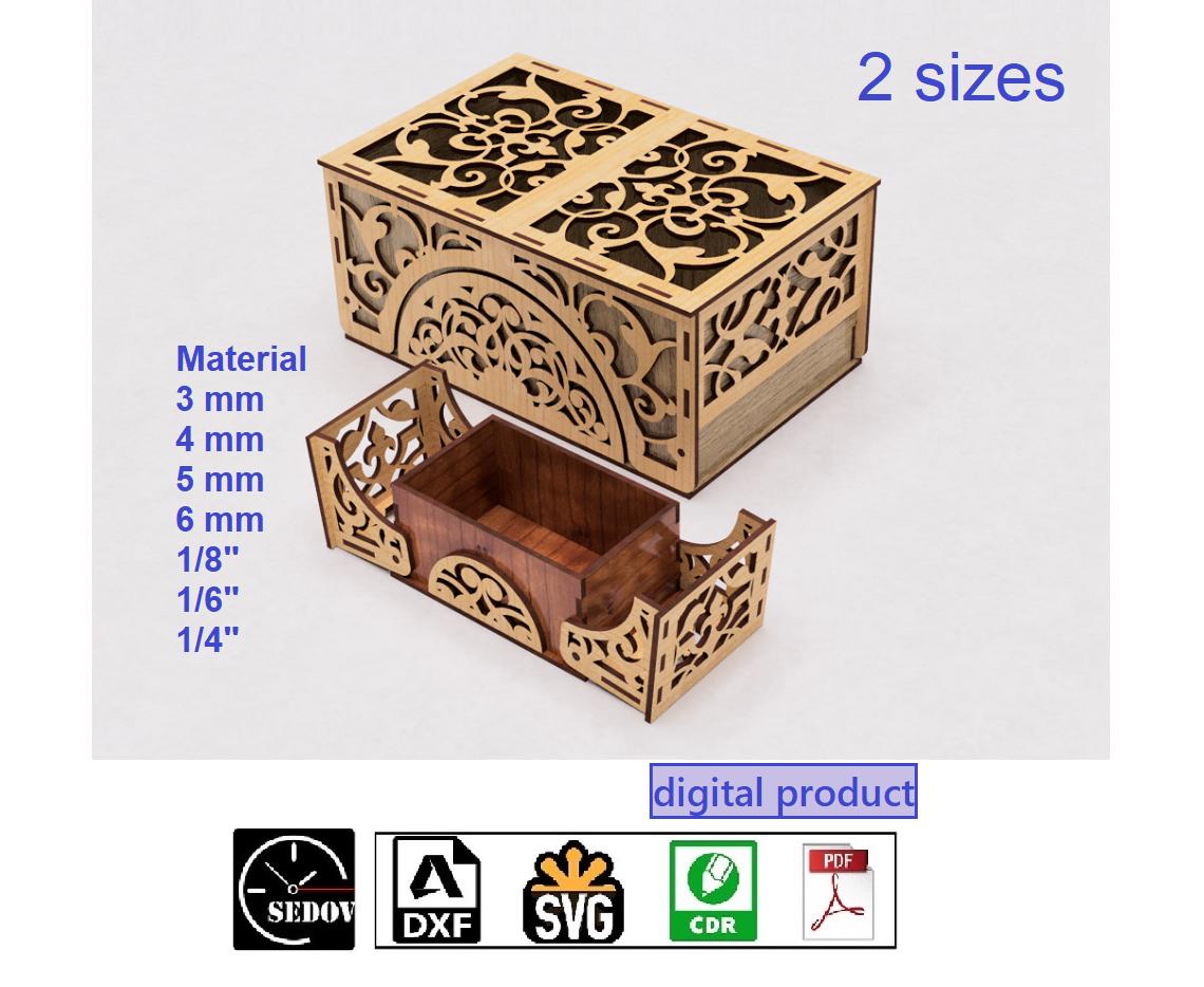 Laser Cut Gift Box 2 Sizes - Ring Gift Box - Jewelry Box With Lid ...
