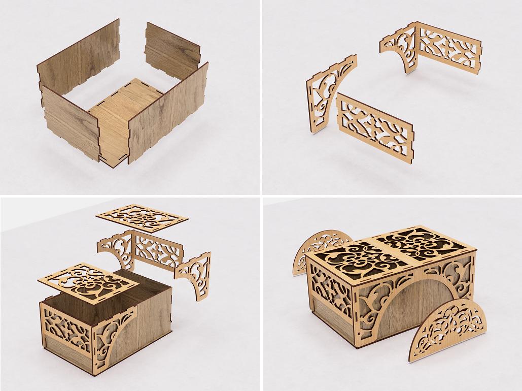 Laser Cut Gift Box 2 Sizes - Ring Gift Box - Jewelry Box With Lid ...