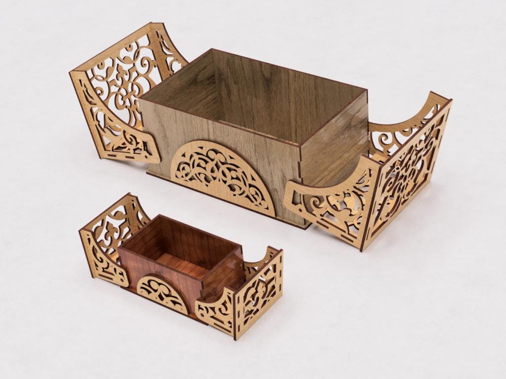 Laser Cut Gift Box 2 Sizes - Ring Gift Box - Jewelry Box With Lid ...