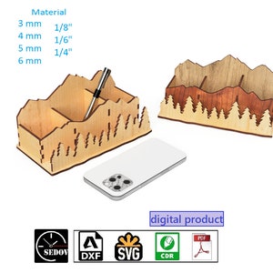 Organizador de lápis cortado a laser para: giz de cera, marcadores ou canetas - Suporte para lápis para crianças Svg cdr pdf dxf