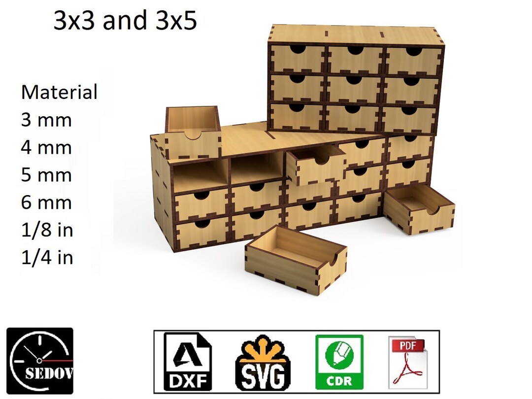 Laser Cut Drawer Organizer or Stackable Storage Boxes in Multiple Sizes ...