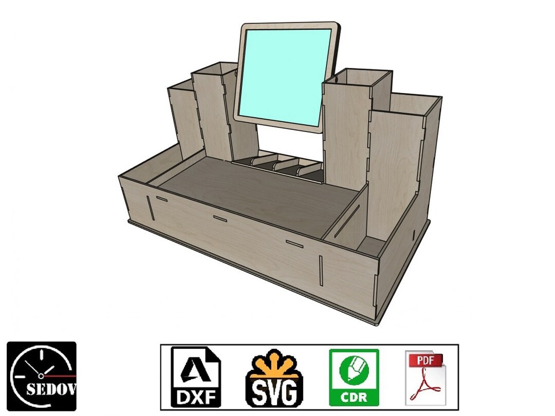 Makeup Organizer Laser Cut Cosmetics Organizer Mirror Etsy