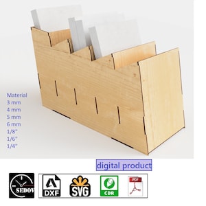 Lasergesneden standaard voor reclameboekjes - Desktop Organizer - Office Organizer voor documentopslag of showcase DIY e-bestanden svg cdr pdf dxf