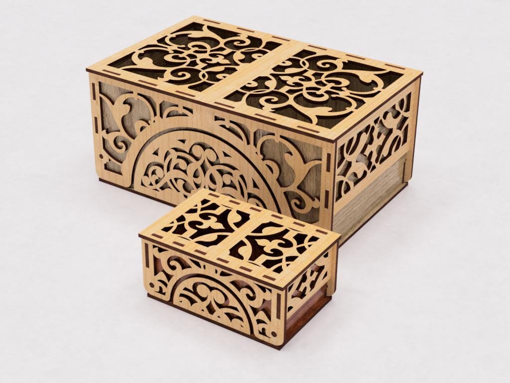 Laser Cut Gift Box 2 Sizes - Ring Gift Box - Jewelry Box With Lid ...