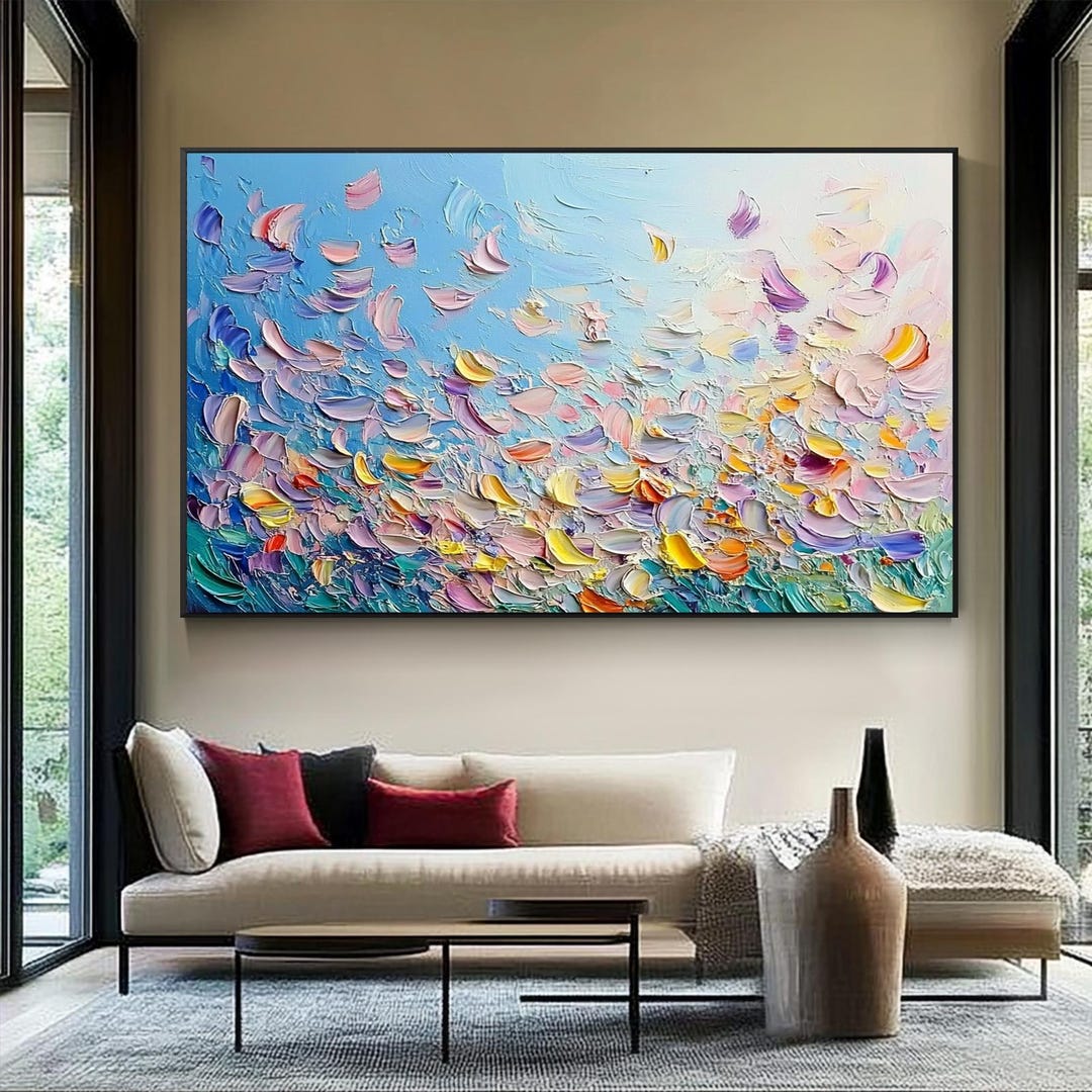 Impasto Abstract Color Field Oil Painting: Bold Modern Wall Decor - Etsy