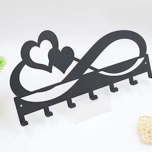 Infinity Heart Key Holder,key Hook Wall Mounted Metal Hook Rack for ...