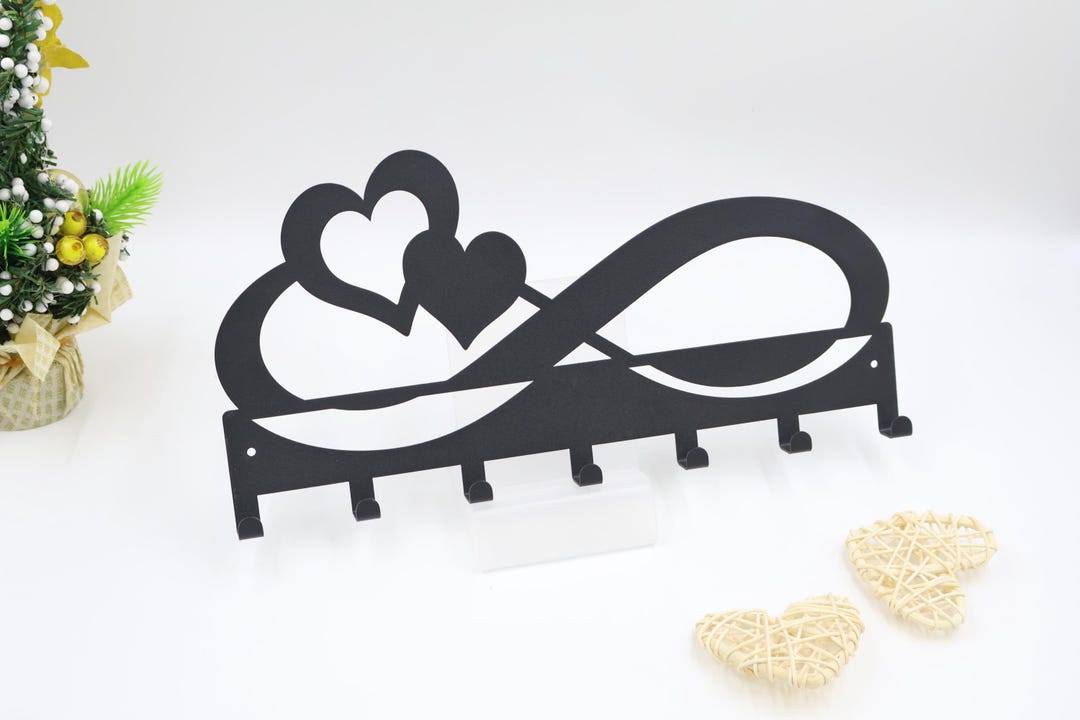 Infinity Heart Key Holder,key Hook - Wall Mounted Metal Hook Rack for ...