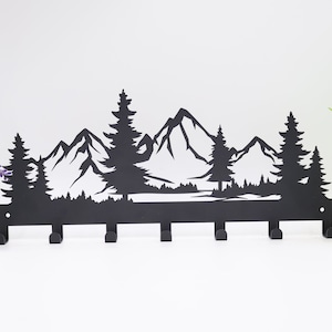 Bergwald Schlüsselhalter für Wand | Metall Schlüsselhalter Haken Organizer Rack | Dekorativer Schlüsselorganizer aus Metall mit 7-15 Haken