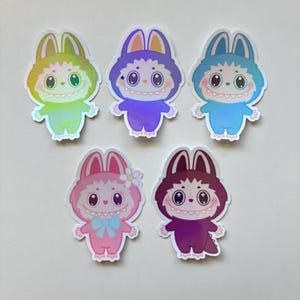 Labubu Holographic Sticker Set (includes 5 stickers)