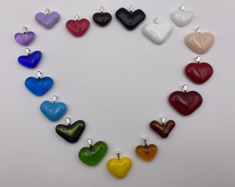 Heart Shaped Fused Glass Necklace