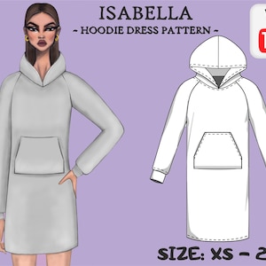 Hoodie Sewing Pattern Sweatshirt Pattern New Dress Pattern Hoodie Pattern Long Dress Patterns Sweatshirt Pattern PDF Hood pattern