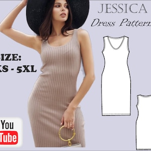 Jessica Dress Top Simple tank Top sewing Pattern for women PDF sewing pattern Instant download