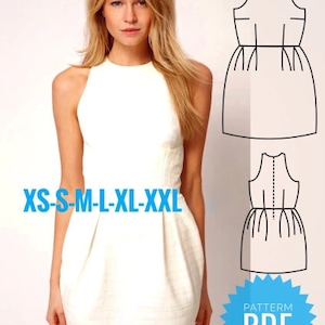 Valerie Leinenkleid Schnittmuster XS-XXL Etuikleid Pdf Schnittmuster-a-line Etuikleid Damen PDF Schnittmuster Damen Schnittmuster