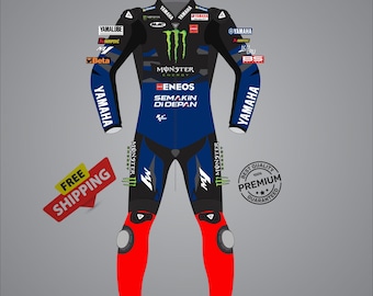 Leren Yamaha MotoGP-pak topkwaliteit - CE-goedgekeurd motorrijpak met beschermende kleding