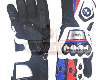 BMW Motorbike Leather Gloves Top High Quality | Free delivery