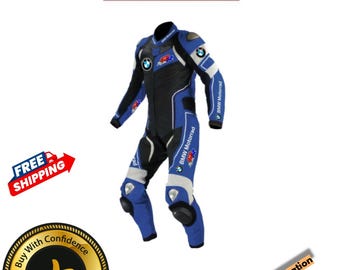 BMW leren motorracepak - CE-goedgekeurd racesportbeschermingspak