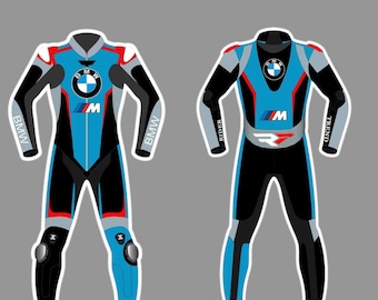 BMW Motorbike Racing Leather Suit- CE Approved Motorbike Riding Suit With Protective Armours