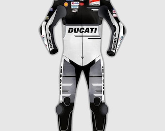 Ducati Motorbike Leather Suit - CE approved suit with Protective armours