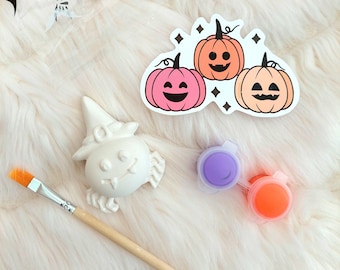 Halloween-schilderset voor kinderen, spookachtige maar schattige Halloween-figuren klaar om te schilderen, Halloween-knutselwerk voor kinderen