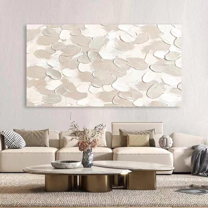 Abstract Beige White Gray Texture Canvas Art , Modern Wall Decor for ...