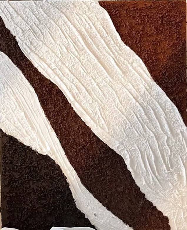 Dark Brown White Abstract Zebra Stripes Artwork Thick Textured Modern Photo Inspiration