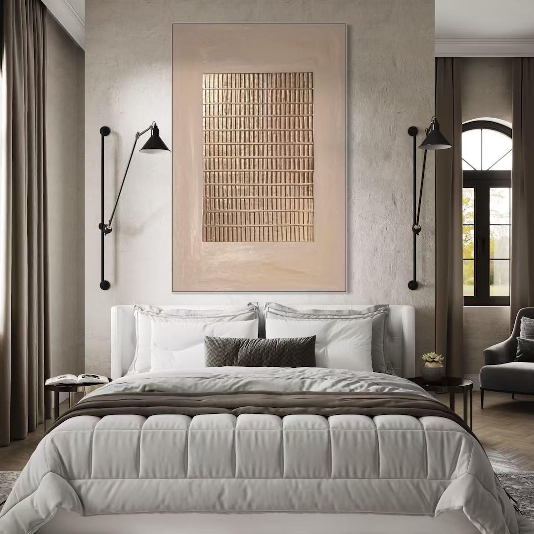 D Wabi Sabi Textured Wall Art, Beige Minimalist Abstract Painting, 3D ...