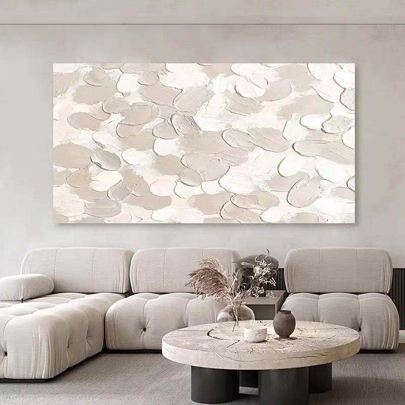 Abstract Beige White Gray Texture Canvas Art , Modern Wall Decor for ...