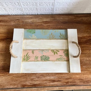Wooden Tray With Handles | Serving Tray Handles | Boho Tray | Gift For Her | Tea Tray With Handles | Decorative Tray