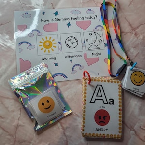 Emotion big bundle! Emotion chart and cards, lanyard and Emotion alphabet cards