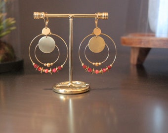 Hoop earrings - Gold plated - large model - Elsa