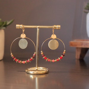 Hoop earrings - Gold plated - large model - Cathy