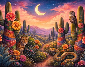 Mystical Desert TV Art BUNDLE, Boho Southwestern Decor (Digital Download Set of 2)