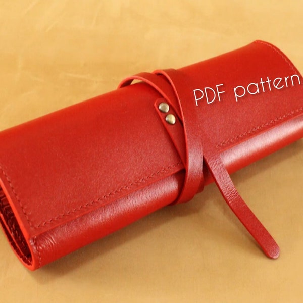 Pencil Case Pattern Leather Etsy