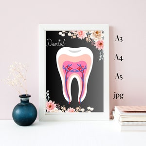 Dental Assistant Gift, Dentist Gift, Tooth Art, Dentist Office Wall Art, Dentist Art Print, Dental Hygienist Gift, Dentist Graduation Gift