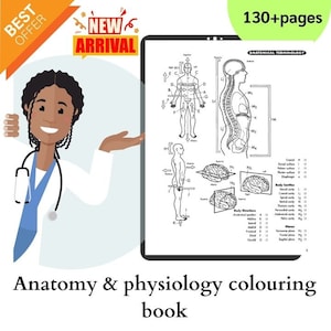 Malbuch, 130 + Seiten, das komplette Anatomie Malbuch, Körper Teil Kunst, Anatomie Art, Arzt Büro Dekor, Arzt Geschenk,