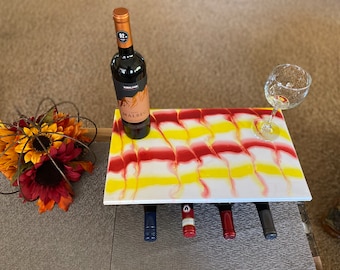 Epoxy Tischplatte Weinregal für vier Flaschen