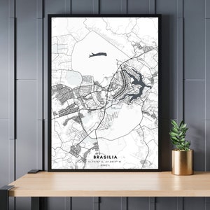 BRASILIA Stadt Karte, BR, Brasilien, Stadt Karte, minimalistische Karte Poster, Geschenk für ihn, minimalistische Karte Kunst, Geschenk für sie, digitaler Download