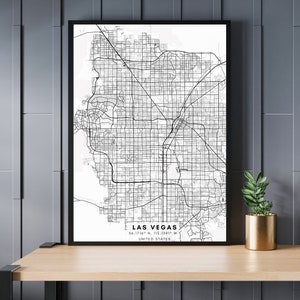 LAS VEGAS Stadtplan, NV, Usa, Stadt Karte, Minimalistische Karte Poster, Geschenk für ihn, Minimalistische Karte Kunst, Geschenk für Sie, Digitaler Download