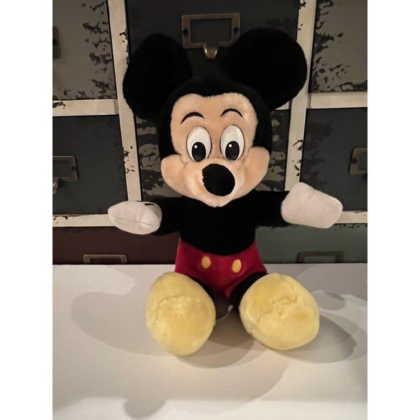 Vintage Mickey Mouse Plush Walt Disney World Disneyland Vintage 12" Retro 80s