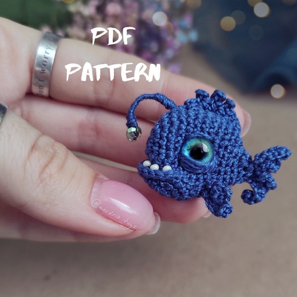 Pattern Angler fish amigurumi crochet DIY tutorial in English