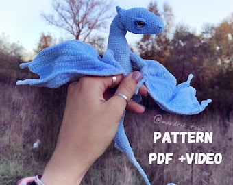 Pattern Wyvern dragon amigurumi crochet DIY tutorial in English