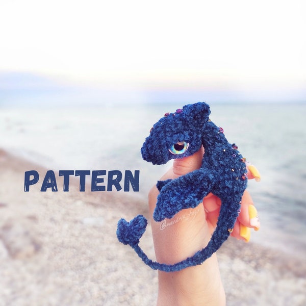 Pattern water dragon crochet DIY tutorial in English