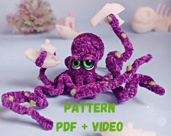 Pattern octopus amigurumi crochet DIY tutorial in English