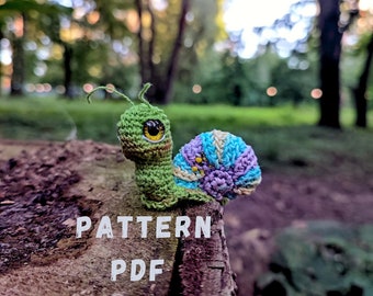 Pattern little snail crochet DIY tutorial in English